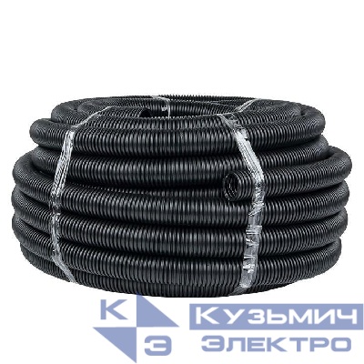 Труба гофрированная ПНД d50мм с протяжкой черн. (уп.20м) Plast PROxima EKF tpnd-50n