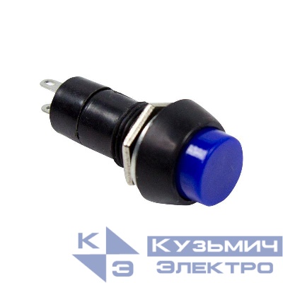 Выключатель-кнопка 250В 1А (2с) OFF-(ON) Б/Фикс син. (PBS-11В) Rexant 36-3041