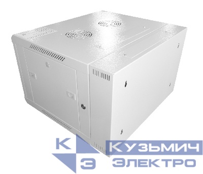 Шкаф настенный 6U серия DUO (600х550х370), 2-х секционный, откидной, передняя дверь металл, собранный, серый Netko