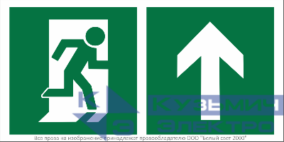 Знак безопасности BL-2010B.E38 "Напр. к эвакуационному выходу прямо" Белый свет a18145