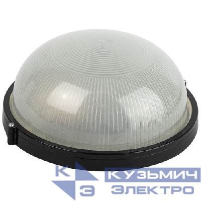 Светильник НБП 03-100-001 1х100Вт E27 IP54 акватермо алюм./стекло D240 круг черн. Эра Б0063908