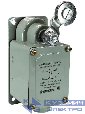 Выключатель конечн. ВК-200-БР-11-67У2-41 рычаг с роликом без сальника ход вправо самовозврат ступень 4 IP67 Электротехник ET516946