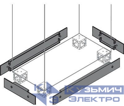 Фланец цоколя бок. 100х500мм (уп.2шт) ABB ZN5000