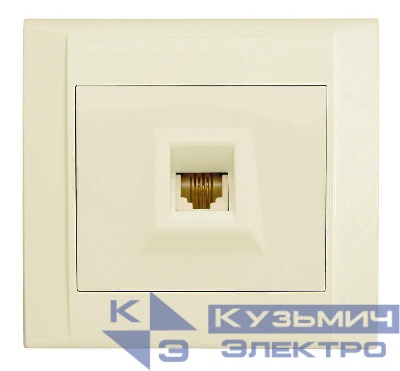 Розетка телефонная 1-м СП Defne TF 16А IP20 евро стандарт крем Makel 42010014