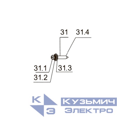 Запчасть №31.1 для PAG311BWT. Гайка М8