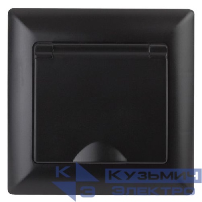 Розетка 1-м СП Solo 4-203-05 16А 250В IP20 2P+E Schuko с заземл. защ. крышка антрацит Intro Б0053661