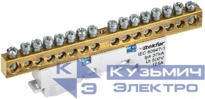 Шина нулевая N изол. на универс. держ. 8х12-16-С TEKFOR IEK TF-NN20-16-KL-K07