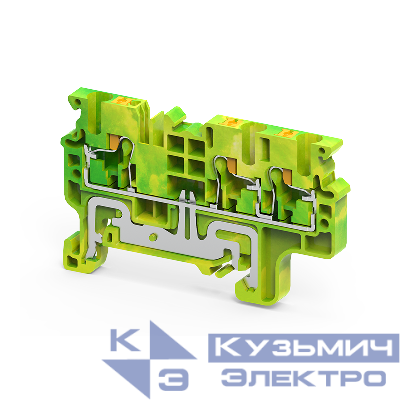 Клемма заземляющая push-in OptiClip CPG-2.5-TRIPLET-PE-I-(0.2-2.5)-PEN КЭАЗ 331857