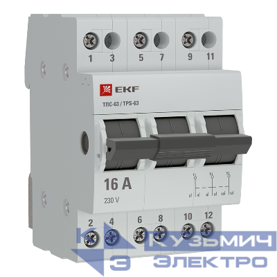 Переключатель трехпозиционный ТПС-63 3P 16А PROxima EKF TPS316