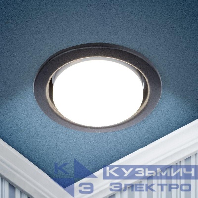 Светильник точечный KL35 SBK GX53 встраив. (к) черн. матов. ЭРА Б0055813