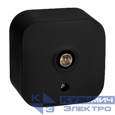 Розетка телевизионная TV 1-м ОП Quteo IP20 с топологией "звезда" черн. матов. IEK 782478