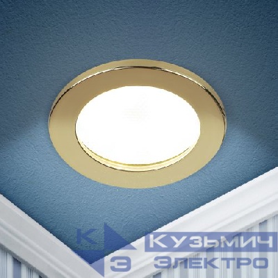 Светильник точечный KL95 GD GX53 IP44 влагозащ. золото ЭРА Б0055810