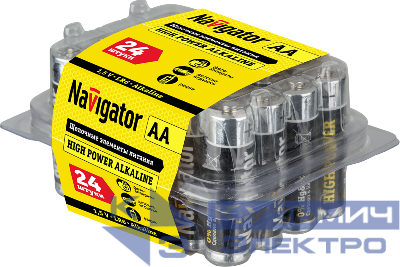 Элемент питания алкалиновый AA/LR6 94 786 NBT-NE-LR6-BOX24 (уп.24шт) Navigator 94786