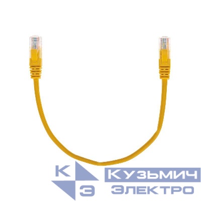 Патч-корд U/UTP CAT 5e RJ45-RJ45 26AWG LSZH желт. 0.3м Rexant 02-0105-03