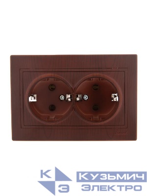 Розетка 2-м СП Mira 16А IP20 с заземл. керамика вишня LEZARD 701-0601-127