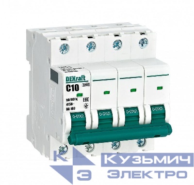 Выключатель автоматический модульный 4п C 10А 6кА ВА-103 DEKraft 12319DEK