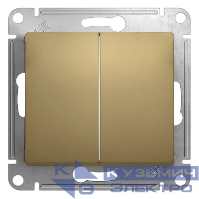 Выключатель 2-кл. СП Glossa 10А IP20 (сх. 5) 10AX механизм титан SE GSL000451