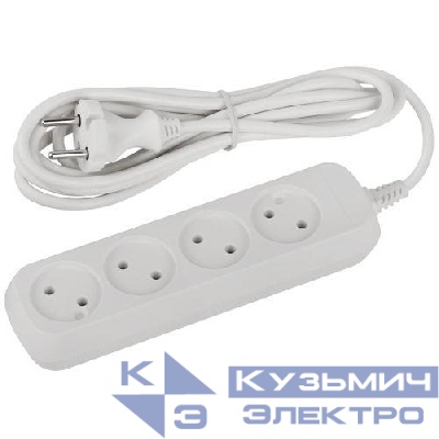 Удлинитель 4х3м без заземл. ПВС 2х0.75 UDL-10-430 Greenline Эра Б0065050