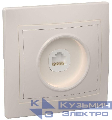 Розетка компьютерная 1-м СП Кварта РК10-ККм IP20 крем. GENERICA EKK10-K33-DM