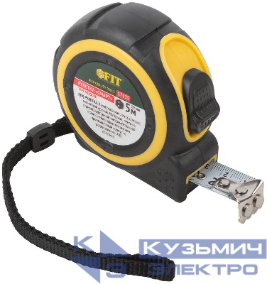 Рулетка Смарт 5мх19мм калибр. лента; нейлон. покрытие; магн. крючок; прорезиненный корпус FIT 17315