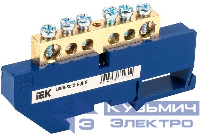Шина нулевая на DIN-изол. ШНИ-8х12-6-Д-С IEK YNN10-812-6D-K07
