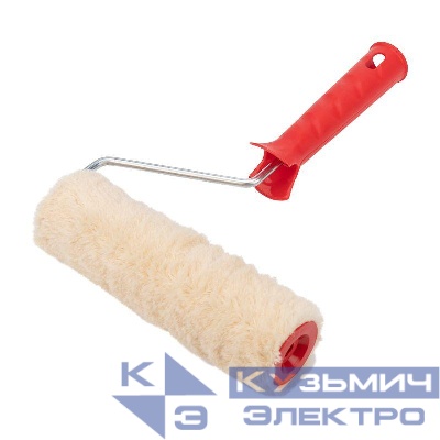 Валик "Натуральный мех" бесшовный ворс 12мм шир. ролика 180мм d42мм бюгель 6мм Rexant 89-0035