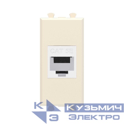 Розетка компьютерная 1мод. Avanti "Ванильная дымка" RJ45 кат.5E без шторок модульная механизм DKC 4405661