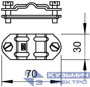 Вставка разделительная Rd8-10 /FL 30х40 233 A VA OBO 5336457
