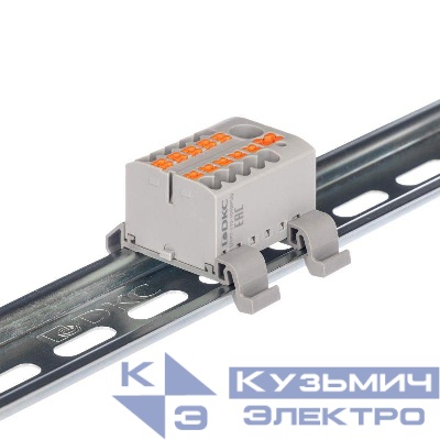 Блок распределительный зажим push-in 1 ввод 6кв.мм 10 точек подключения 2.5кв.мм сер. DKC DTP1-110-104SPUG