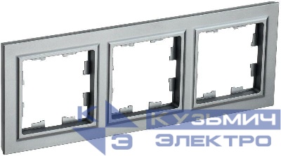 Рамка 3-м BRITE РУ-3-БрС сталь IEK BR-M32-K46