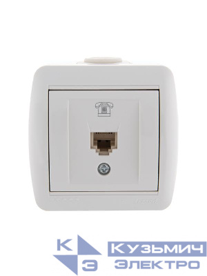 Розетка телефонная 1-м ОП Nata RJ11 бел. LEZARD 710-0200-137