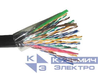 Кабель UTP25 cat.5e, 305м, 24 AWG,наружный, черный