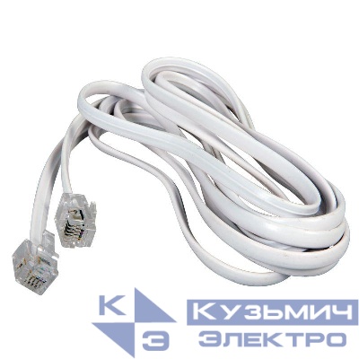 Удлинитель телефонный евро 3м бел. Rexant 18-3031