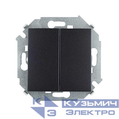 Выключатель 2-кл. 1п 2мод. СП Simon 15 16А IP20 250В винтов. зажим графит Simon 1591398-038