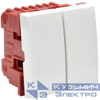 Переключатель проходной 2-кл. 2мод. 10А IP20 ВК4-22-00-П бел. PRIMER IEK CKK-40D-PD2-K01