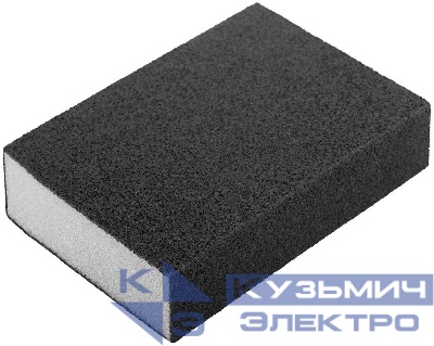 Губка шлифовальная 100х70х25мм Р 80/Р 120 средняя жесткость алюм./оксидная FIT 38368