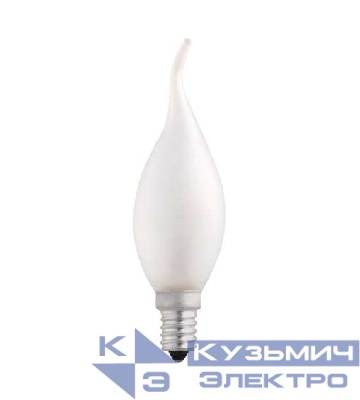 Лампа накаливания CT35 60W E14 frosted "Свеча на ветру" JazzWay 3321482