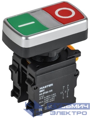 Кнопка "I-O" d22мм 1НО+1НЗ MASTER без подсветки IEK MI-BT60-11R-3-21-K51