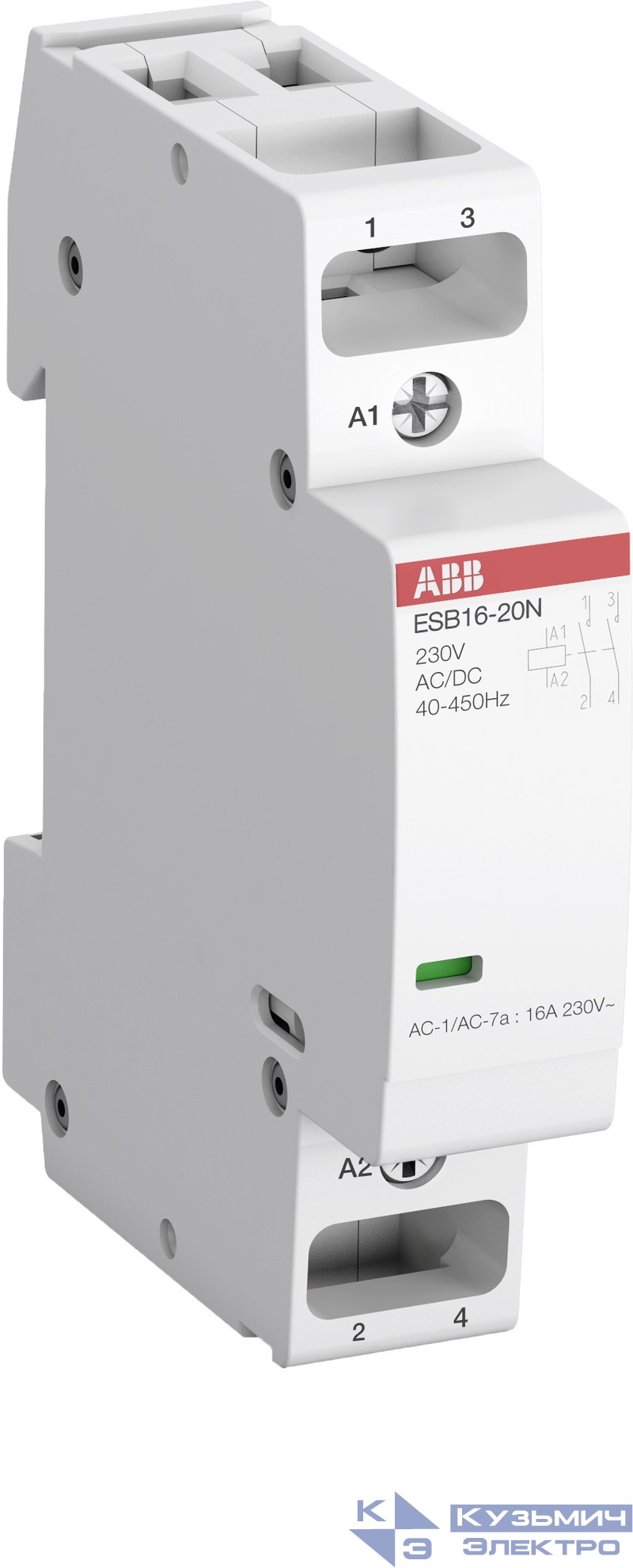 Контактор ESB20-11N-01 модульный (20А АС-1 1НО+1НЗ) катушка 24В AC/DC ABB 1SBE121111R0111