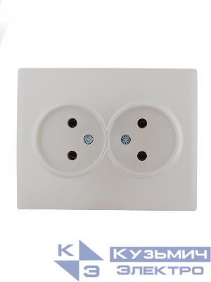 Розетка 2-м СП Karina 16А IP20 без заземл. термопласт жемчуж./бел. перламутр. LEZARD 707-3000-128B