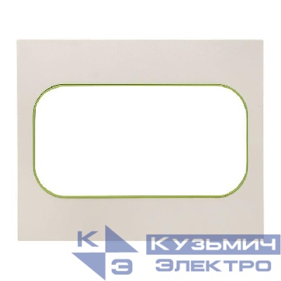 Рамка для розетки 2-м Стокгольм бел. с линией цвета зел. PROxima EKF EYM-G-302-20