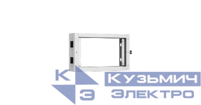 Секция пристенная поворотная 19дюйм 6U Ш600хВ370хГ156мм 1 пары L-образ. монтажных направляющих сер. RAL 7035. NIKOMAX TWC-066015-BS-GY