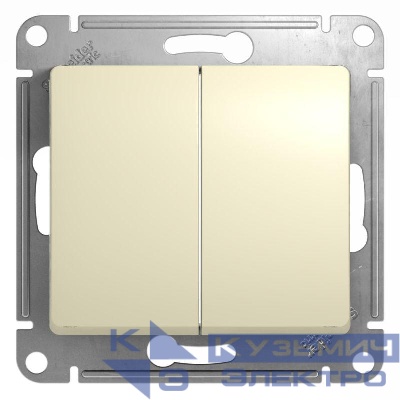 Выключатель 2-кл. СП Glossa 10А IP20 (сх. 5) 10AX механизм беж. SE GSL000251