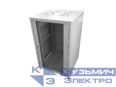 Шкаф напольный 19" Netko 22U серия Optima (600х600х1132), передняя дверь стекло, серый, разобранный (упакован в 2 коробки)