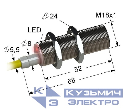 Выключатель бесконтактный PS2-18M68-8B21-Z (ВБ2.18М.68.5.2.1.Z) МЕГА-К A8010-80087019