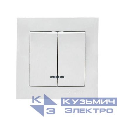 Выключатель 2-кл. СП Валенсия 10А IP20 с индикатором бел. PROxima EKF EWV10-123-10