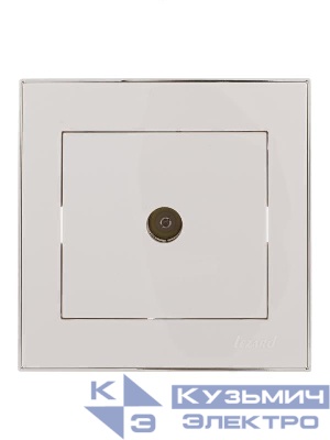 Розетка телевизионная проходная TV СП Rain с хром. боковой вставкой бел. LEZARD 703-0225-129