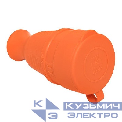 Розетка переносная 16А IP44 230В 2P+PE с защ. крышкой каучук оранж. PROxima EKF RPS-012-16-230-44-ro