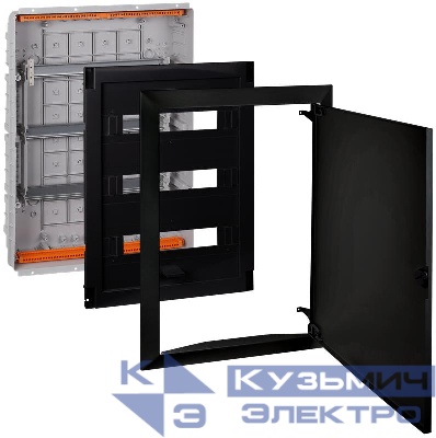 Щит СП 54мод. Тусо 686х518х125мм с метал. дверцей черн. Ruvinil 68154МЧ