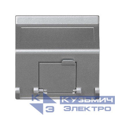 Адаптер на 1-мод. MD (RJ45 оптоволокно) 45х45мм наклонный защ. шторки алюм. Simon Connect K80-8